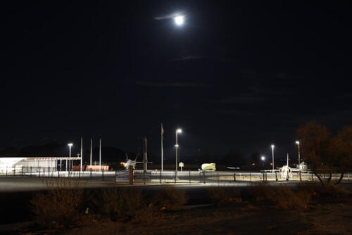 Moon Hovering Over China Lake Museum